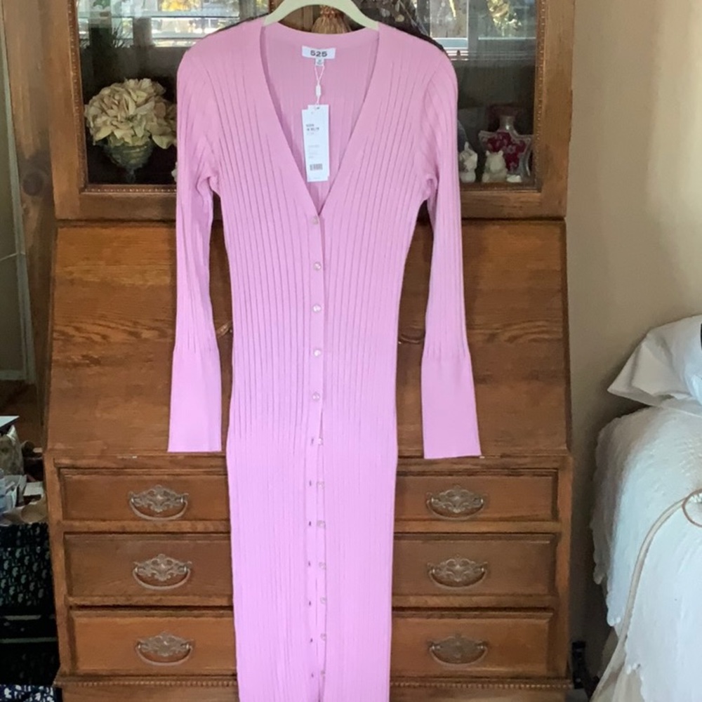 Lilac 525 America Long Cardigan Sweater